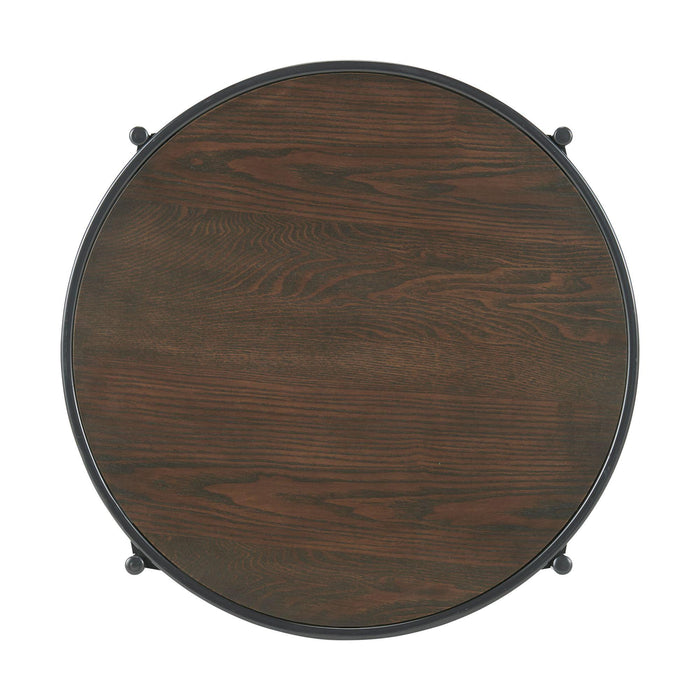 Vienna Round End Table with Wooden Top - In Home Furniture (San Antonio, TX)