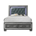 Titanium King Tufted Upholstered Storage Bed - In Home Furniture (San Antonio, TX)