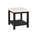 Marcello White Marble Square End Table - In Home Furniture (San Antonio, TX)