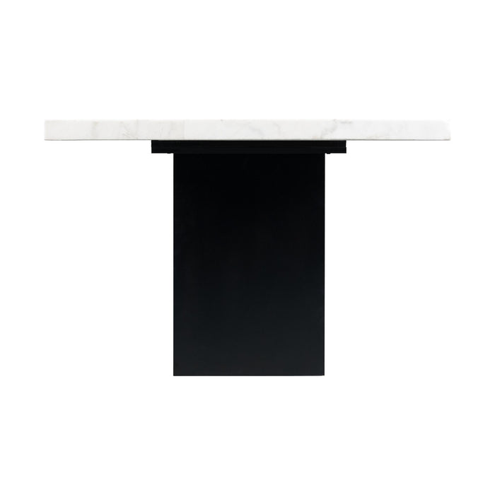 Valentino White Marble Standard Height Dining Table - In Home Furniture (San Antonio, TX)