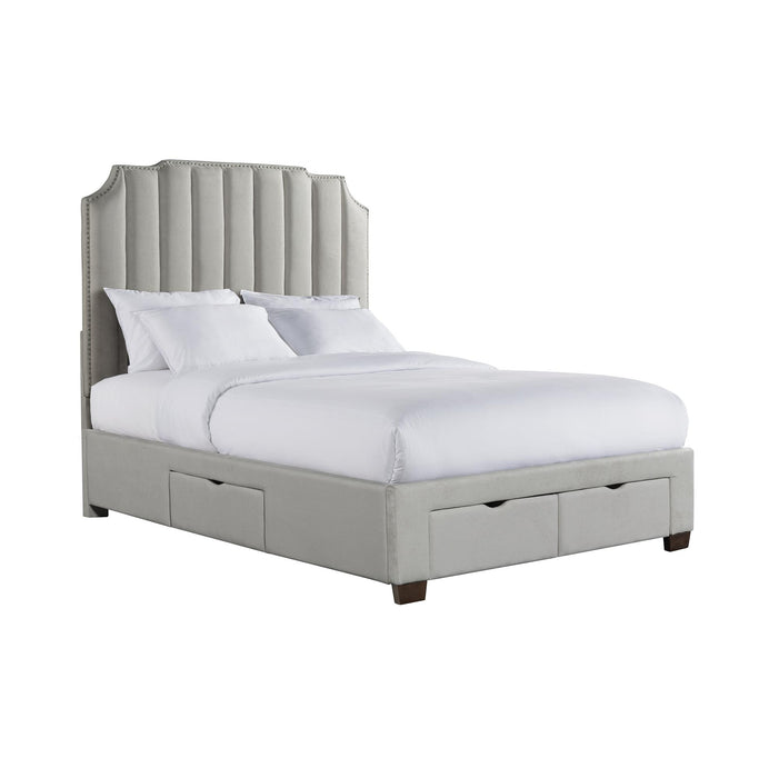 Harper Queen Upholstered Storage Bed - In Home Furniture (San Antonio, TX)
