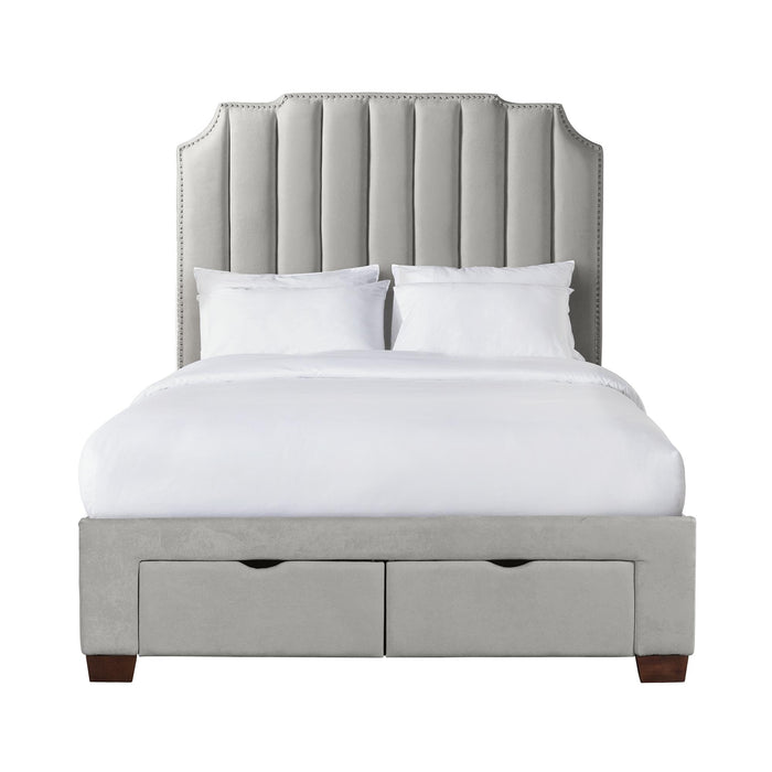 Harper Queen Upholstered Storage Bed - In Home Furniture (San Antonio, TX)