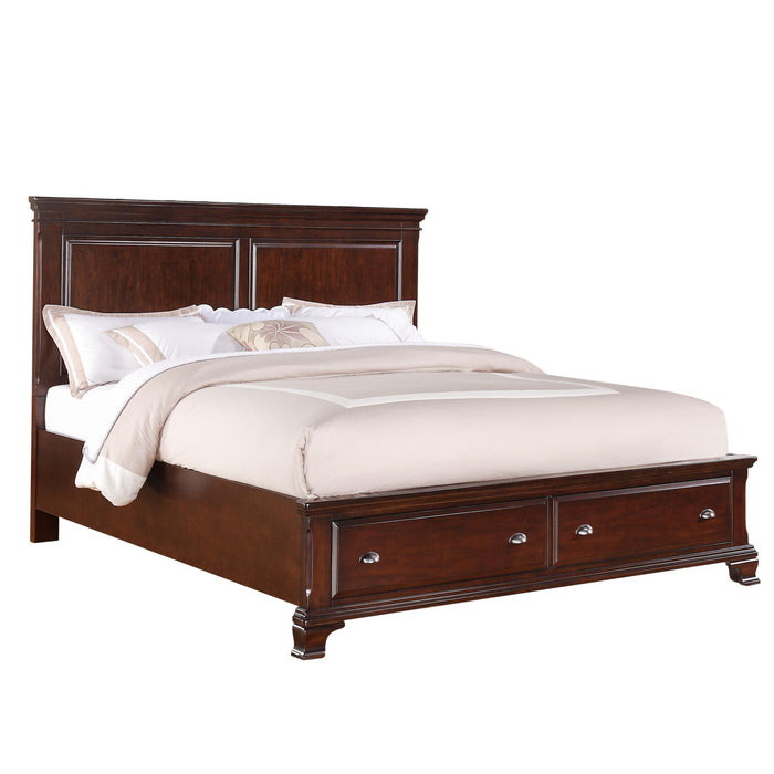 Canton Cherry King Storage Bed - In Home Furniture (San Antonio, TX)