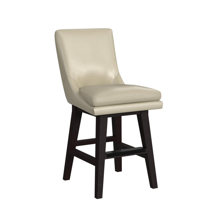 Villanova Swivel Counter Stool with Beige PU in Espresso (2 Per Carton) - In Home Furniture (San Antonio, TX)
