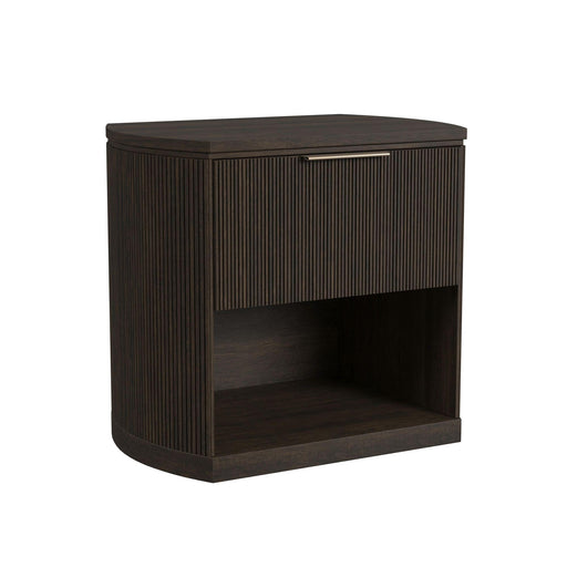 Sylvie 1-Drawer Nightstand with Touch Light in Dark Brown LED - In Home Furniture (San Antonio, TX)