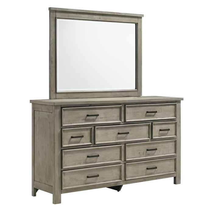 Sullivan Dresser & Mirror Set in Drift Grey
