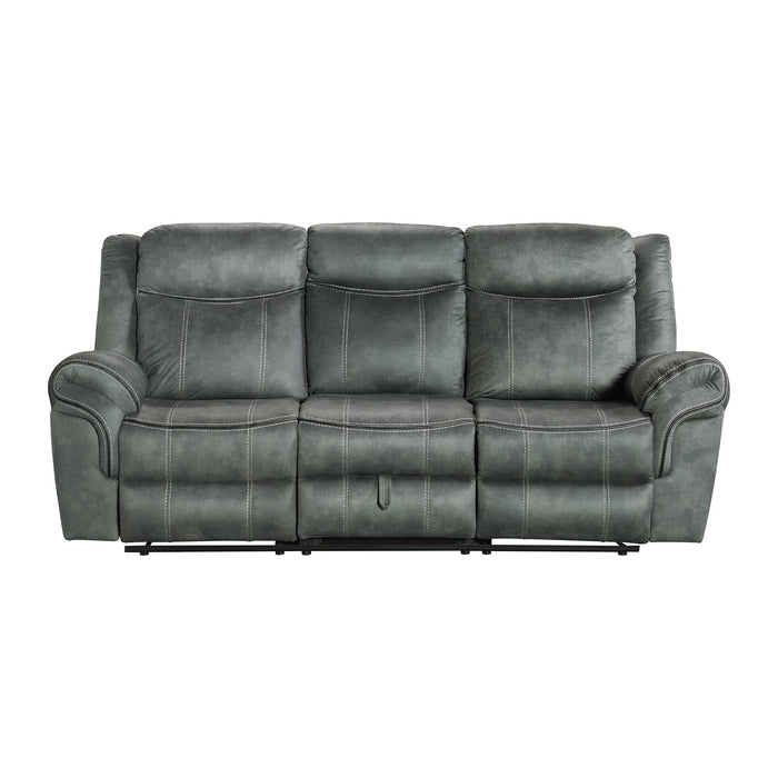 Sorrento Motion Sofa with Dropdown in FB367 Charcoal - In Home Furniture (San Antonio, TX)