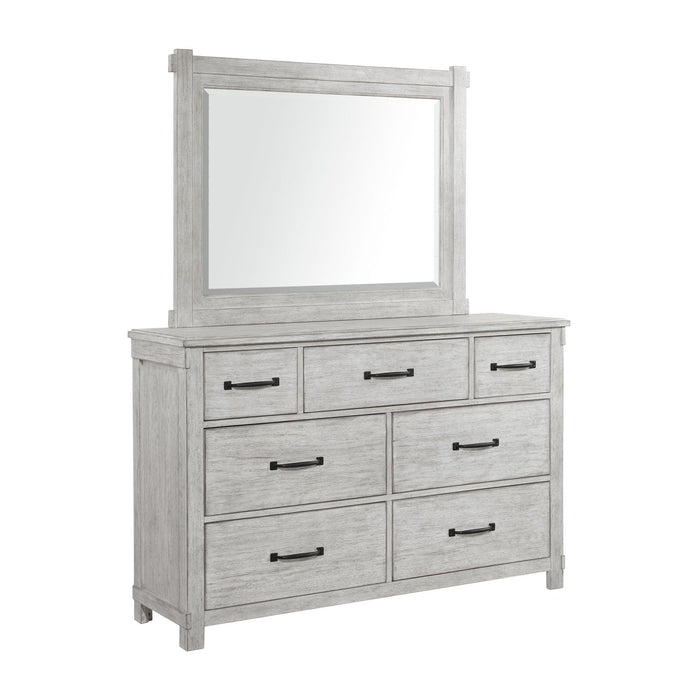 Scott Dresser & Mirror Set White Finish - In Home Furniture (San Antonio, TX)