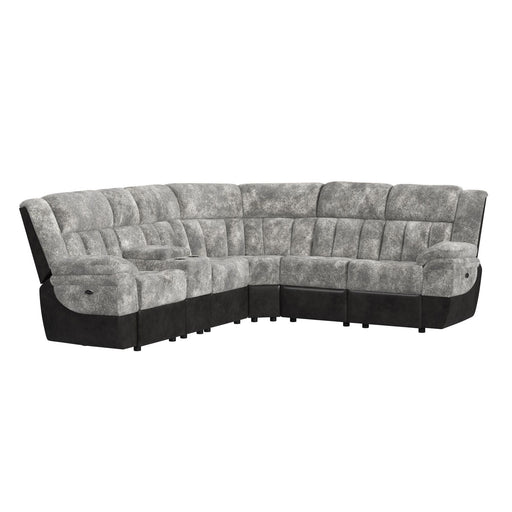 Santorini 6PC Motion Sectional Set in Dillon/Shire Grey - In Home Furniture (San Antonio, TX)