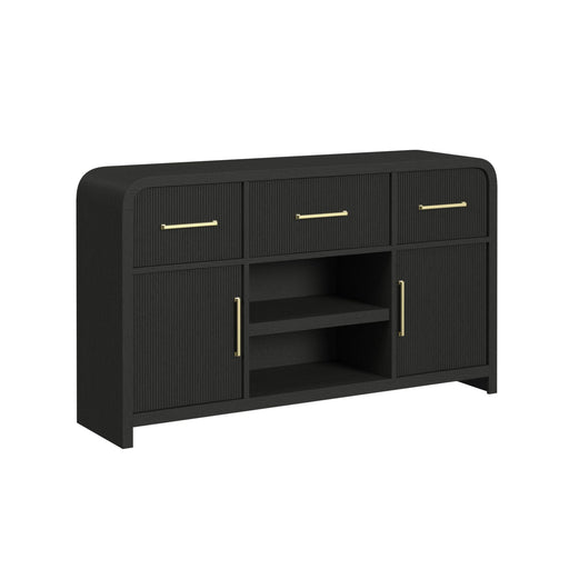 Ridgemont Server in Black with Grain - In Home Furniture (San Antonio, TX)