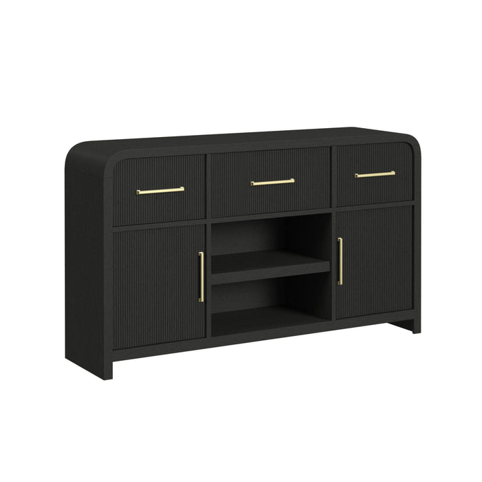 Ridgemont Server in Black with Grain - In Home Furniture (San Antonio, TX)