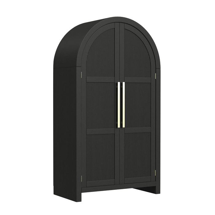 Ridgemont Large Bookcase in Black with Grain - In Home Furniture (San Antonio, TX)