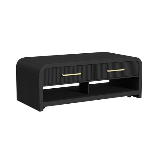 Ridgemont 2PC Occasional Table Set in Black with Grain-Coffee Table & End Table - In Home Furniture (San Antonio, TX)