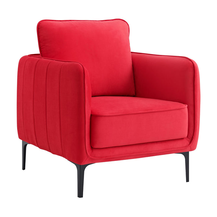 Rae Chair in Lavish 152 Red Velvet - In Home Furniture (San Antonio, TX)