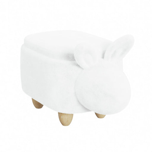 Rabbit Storage Stool in White - In Home Furniture (San Antonio, TX)