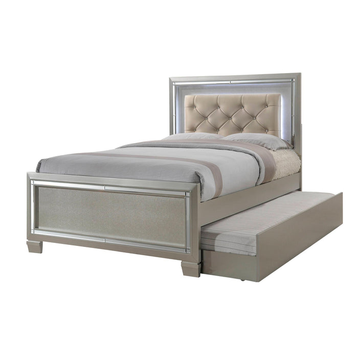 PLATINUM YOUTH PLATFORM W/ TRUNDLE BEDROOM SET - In Home Furniture (San Antonio, TX)