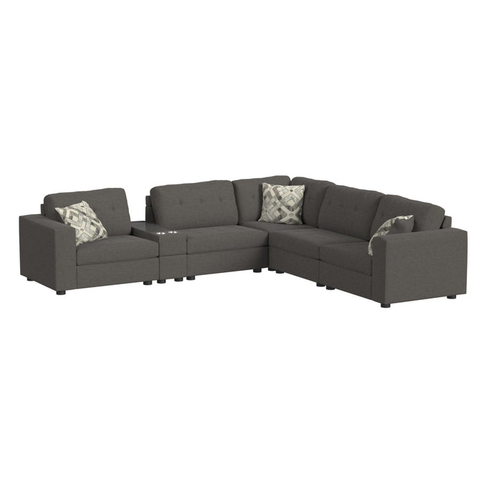 Options One 7PC Living Room Set in Palmer Plus Ash - In Home Furniture (San Antonio, TX)
