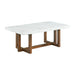 Morris Coffee Table in Espresso W/White Marble Top (3A Packing) - In Home Furniture (San Antonio, TX)