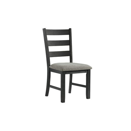 Martin Dining Side Chair with Grey Fabric - Black Finish (2 Per Carton) - In Home Furniture (San Antonio, TX)