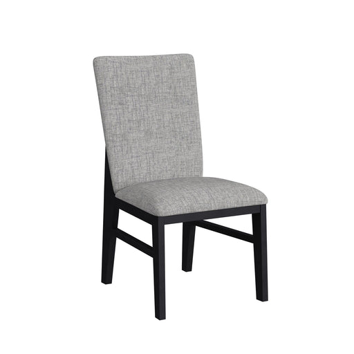 Marlene Dining Side Chair with Grey Fabric in Black (2 Per Carton) - In Home Furniture (San Antonio, TX)