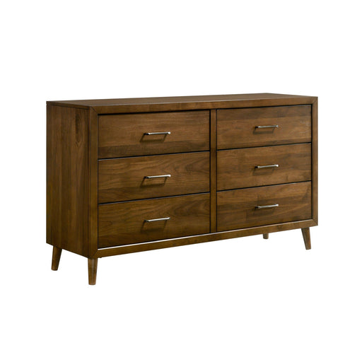 Malibu 6-Drawer Dresser in Walnut - In Home Furniture (San Antonio, TX)