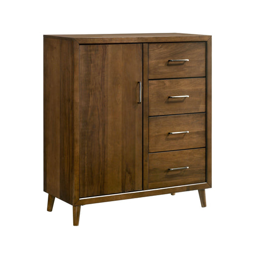 Malibu 4-Drawer Chest in Walnut - In Home Furniture (San Antonio, TX)