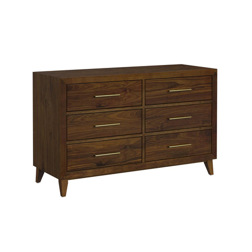Malia 6-Drawer Dresser in Walnut - In Home Furniture (San Antonio, TX)