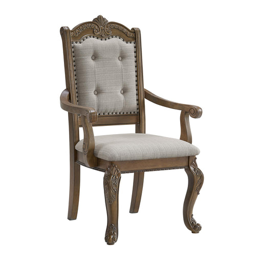 Madison Park Dining Arm Chair with Beige Fabric in Walnut (2 Per Carton) - In Home Furniture (San Antonio, TX)