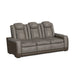 Lantana Power Motion Sofa with Power Headrest, Led, DDT, reading light and PWS in Rocky Grey/Brown - In Home Furniture (San Antonio, TX)