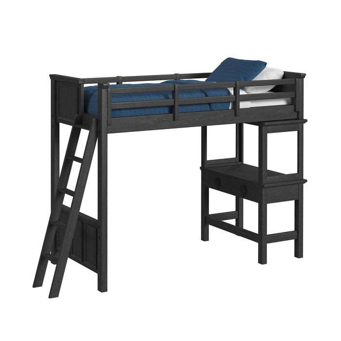 Hampton Kids Loft with Ladder and Desk with Speaker Bedroom Set - In Home Furniture (San Antonio, TX)
