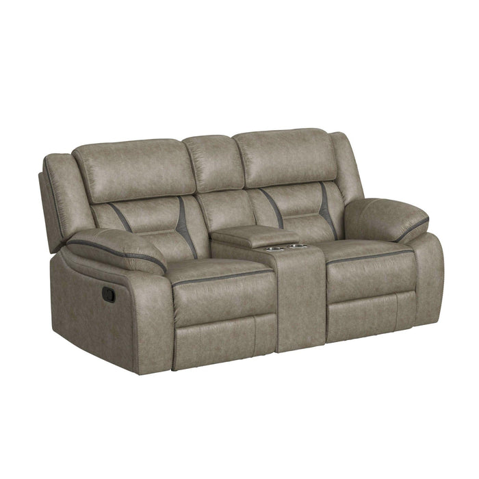 Engage Motion Loveseat with Console in Corral Grey - In Home Furniture (San Antonio, TX)