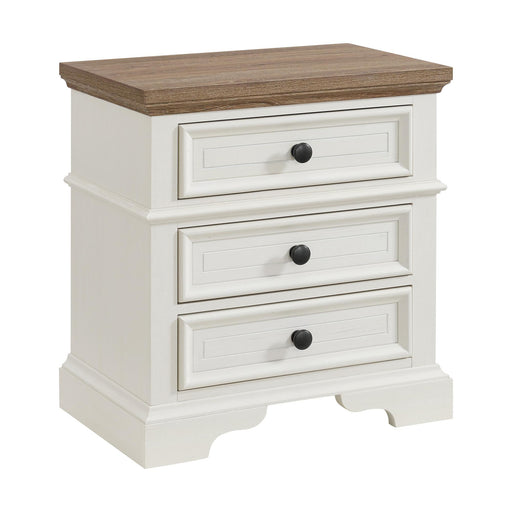Eastwood Youth 3-Drawer Nightstand in Brown and Off-White - In Home Furniture (San Antonio, TX)