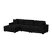 Arizona 3PC Sectional Set with LHF Chaise in Steno Black - In Home Furniture (San Antonio, TX)