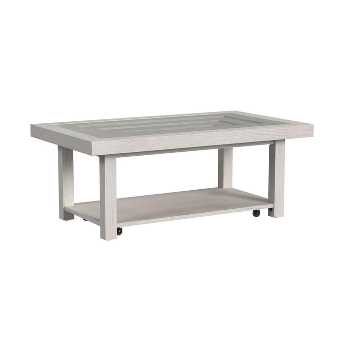 Avalanche 2PC Occasional Table Set in Antique White-Coffee Table & End Table