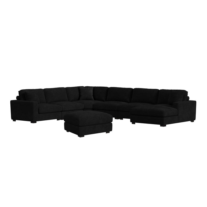 Arizona 7PC Sectional Set with RHF Chaise in Steno Black - In Home Furniture (San Antonio, TX)