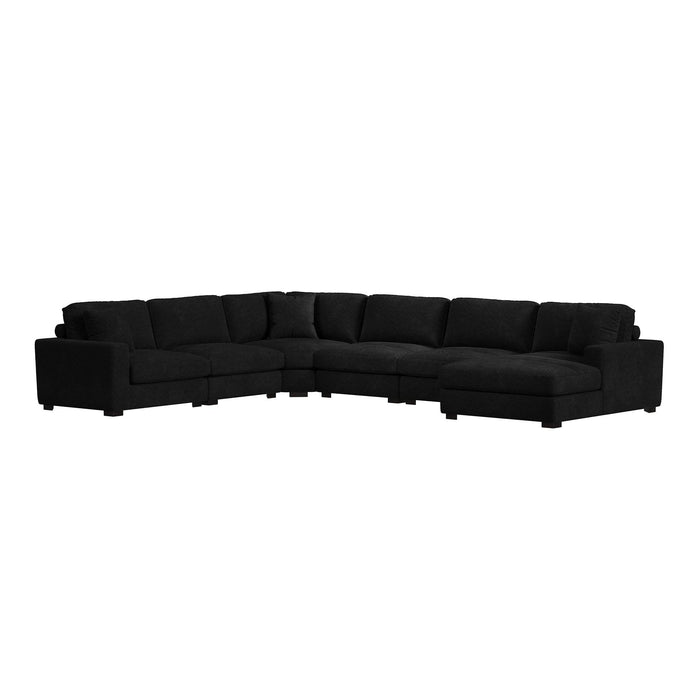 Arizona 6PC Sectional Set with RHF Chaise in Steno Black - In Home Furniture (San Antonio, TX)
