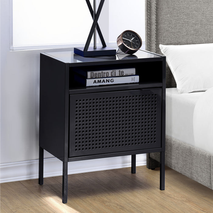 Ember Nightstand (C-1094) BLACK NIGHTSTAND W/ USB
