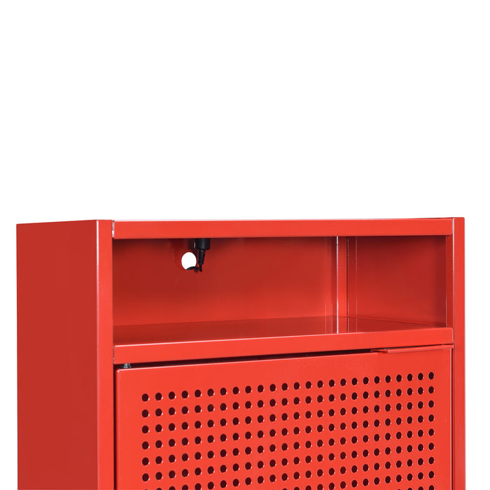 Ember Nightstand (C-1094) RED NIGHTSTAND W/ USB - In Home Furniture (San Antonio, TX)