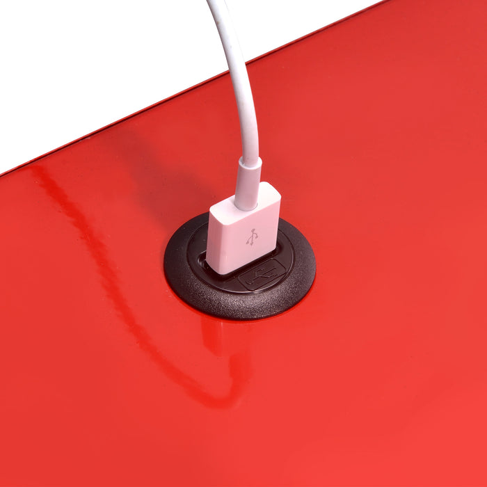 Ember Nightstand (C-1094) RED NIGHTSTAND W/ USB - In Home Furniture (San Antonio, TX)