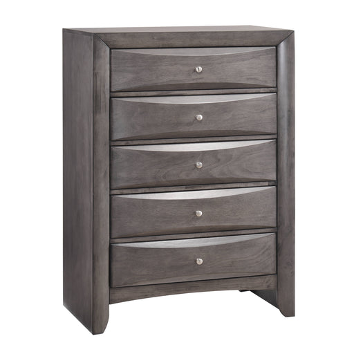 Emily Chest Grey 5Drawer (Sturdy) - In Home Furniture (San Antonio, TX)