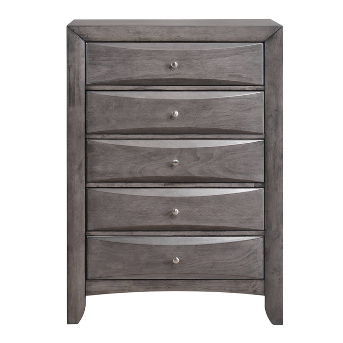 Emily Chest Grey 5Drawer (Sturdy) - In Home Furniture (San Antonio, TX)