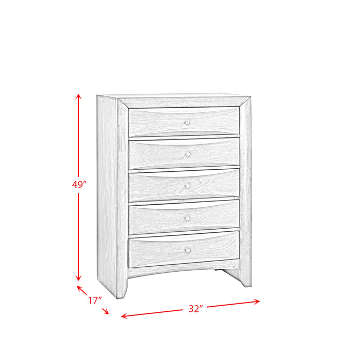 Emily Chest Grey 5Drawer (Sturdy) - In Home Furniture (San Antonio, TX)