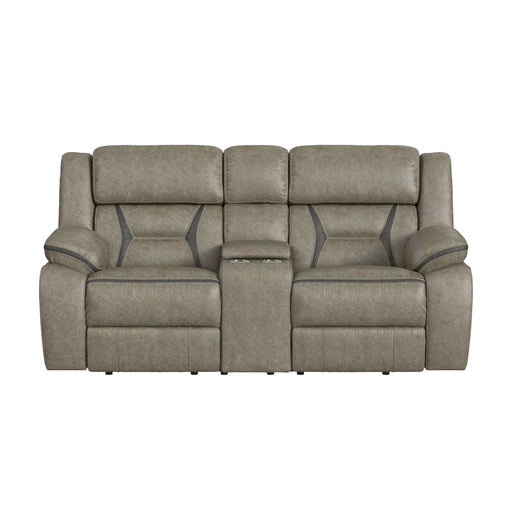 Engage Motion Loveseat with Console in Corral Grey - In Home Furniture (San Antonio, TX)