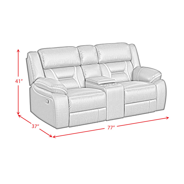 Engage Motion Loveseat with Console in Corral Grey - In Home Furniture (San Antonio, TX)