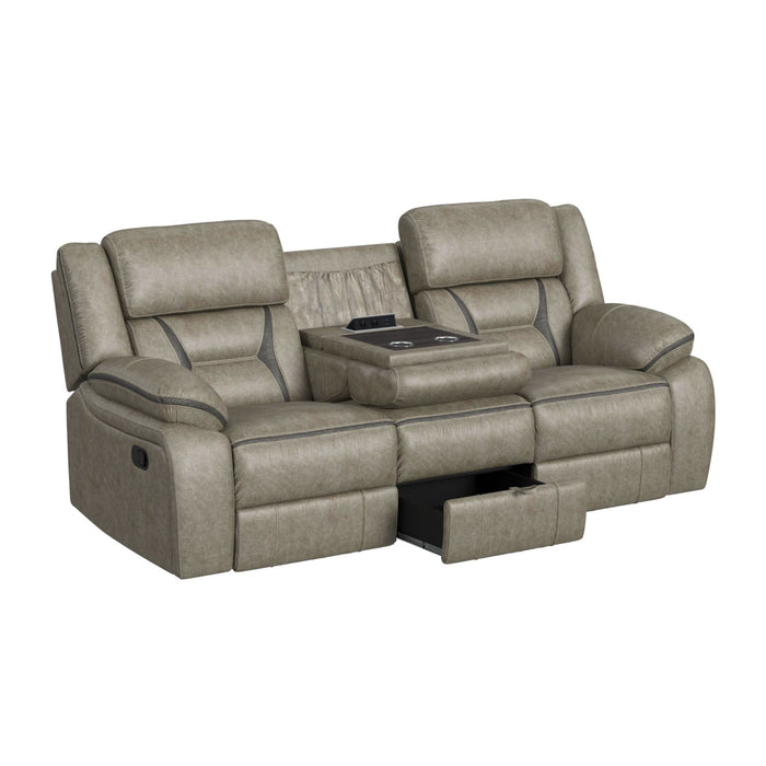 Engage Motion Sofa with DDT, Drawer and PWS in Corral Grey - In Home Furniture (San Antonio, TX)