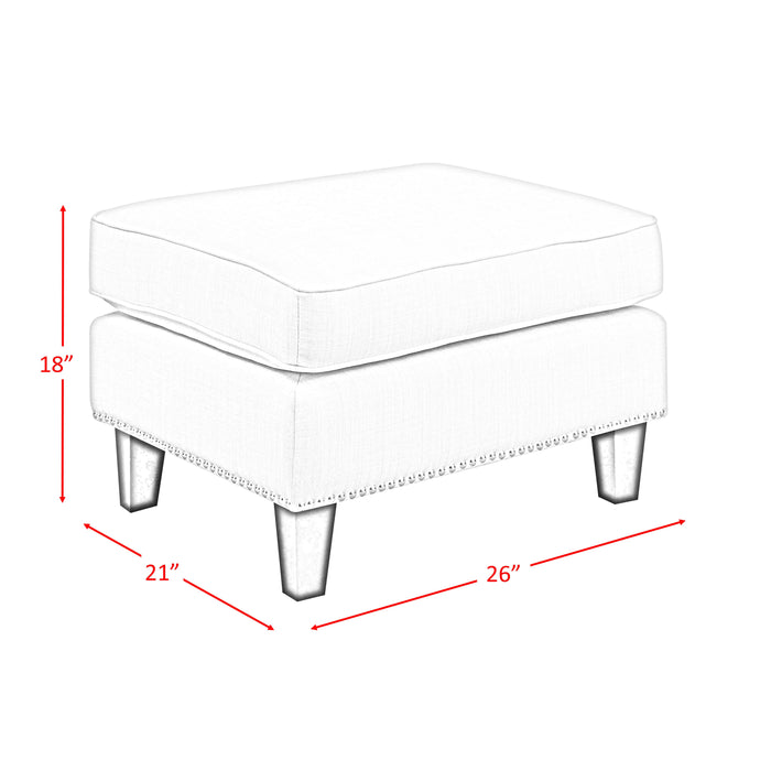 Erica 497 Ottoman W/Chrome Nail Heirloom Berry (ISTA 3) - In Home Furniture (San Antonio, TX)