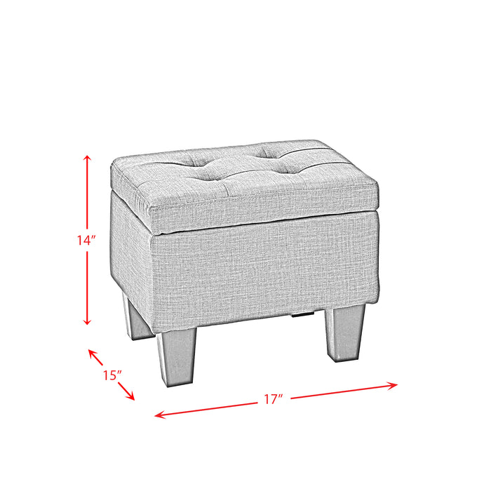 Ethan 3Pk Storage Bench with 2 Ottoman in Heirloom Blue (ISTA3A)