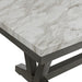 Everdeen Dining Table w/ White Faux Marble Top in Charcoal - In Home Furniture (San Antonio, TX)