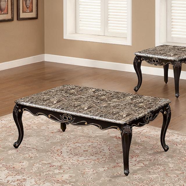 Albacete Coffee Table Walnut & Campage - In Home Furniture (San Antonio, TX)