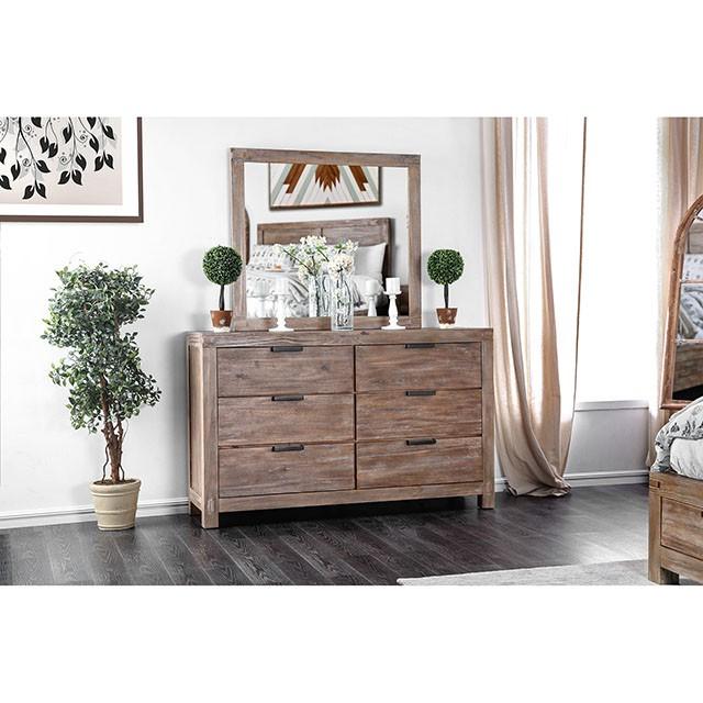 Wynton Weathered Light Oak Mirror - In Home Furniture (San Antonio, TX)